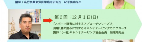 「12月1日 第2回 臨床鍼灸スポーツトレーナー研修会受付について 」